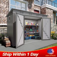 9' x 4' Outdoor Metal Storage Shed w/Lockable Door for Backyard Garden Patio
