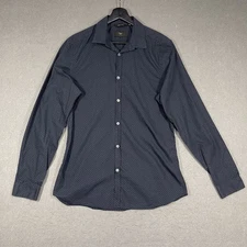 Paul Smith Shirt Mens 15.5 39 Navy Blue Barneys New York Tailored Fit Paisley