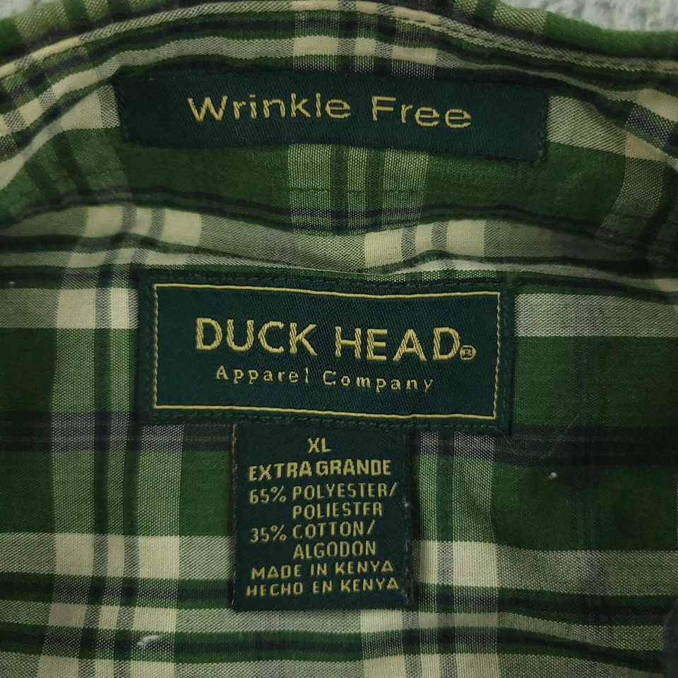 Duck Head Shirt Mens XL Green Plaid Button Down Wrinkle Free Classic Casual - Image 4 of 4