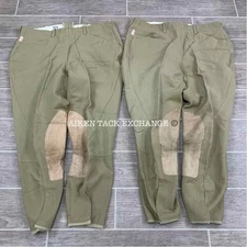 BARGAIN BUNDLE: 2 Pairs Tailored Sportsman Side Zip Knee Patch Breeches, Size 32