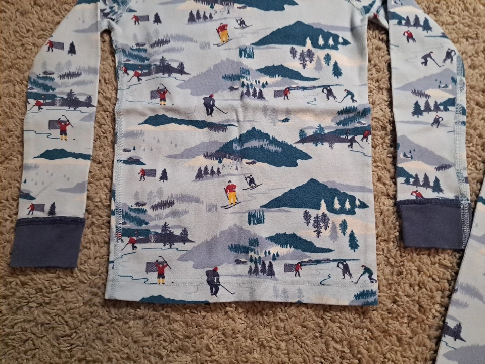 Hanna Anderson Boys 2 Piece Pajamas Winter Skiing Christmas 5T NR - Image 3 of 4