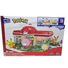 Pokemon Building Toy Kit Forest Pokémon Center with 4 Action Figures Mega