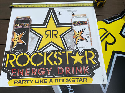 Rockstar Energy Drink Floor or Wall Star Decal Logo Man cave garage