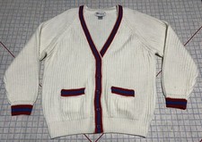 Vintage Fisherman Sweater Cardigan Cable Knit...