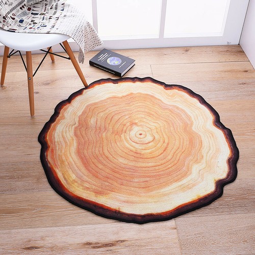 80x80cm Round Rug Ancient Tree Ring Bedroom Living Room Carpet Chair Floor Mat - Picture 5 of 5