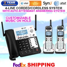 AT&T SynJ SB67138 DECT 6.0 4-LINE CORDED CORDLESS PHONE SYSTEM - 2 CORDLESS
