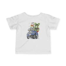 Monsters on Wheels Infant Fine Jersey Tee - Baby T-Shirt, Kids Graphic Top, Cute