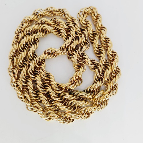 Vintage Rope Chain Chunky Gold Tone Long Necklace Simple Minimalist 80s 90s 30" - Picture 4 of 5