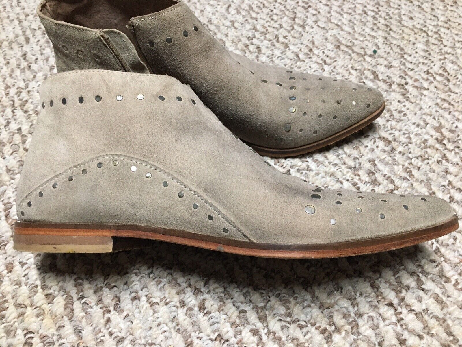 free people ankle boots Suede Beige Studs 8 - image 1
