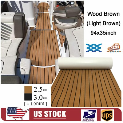 #ad LightBrown EVA Foam Boat Decking Self Adhesive Mat Marine Flooring kayak Sea Pad $69.54