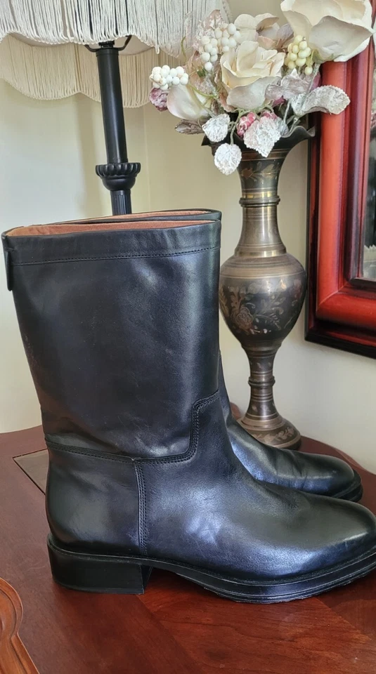 Franco Sarto A-Tailor Cuero Medio Negro Botas Mujer 9M Bota de Motociclista Venta al por menor $219 Foto 3 de 4
