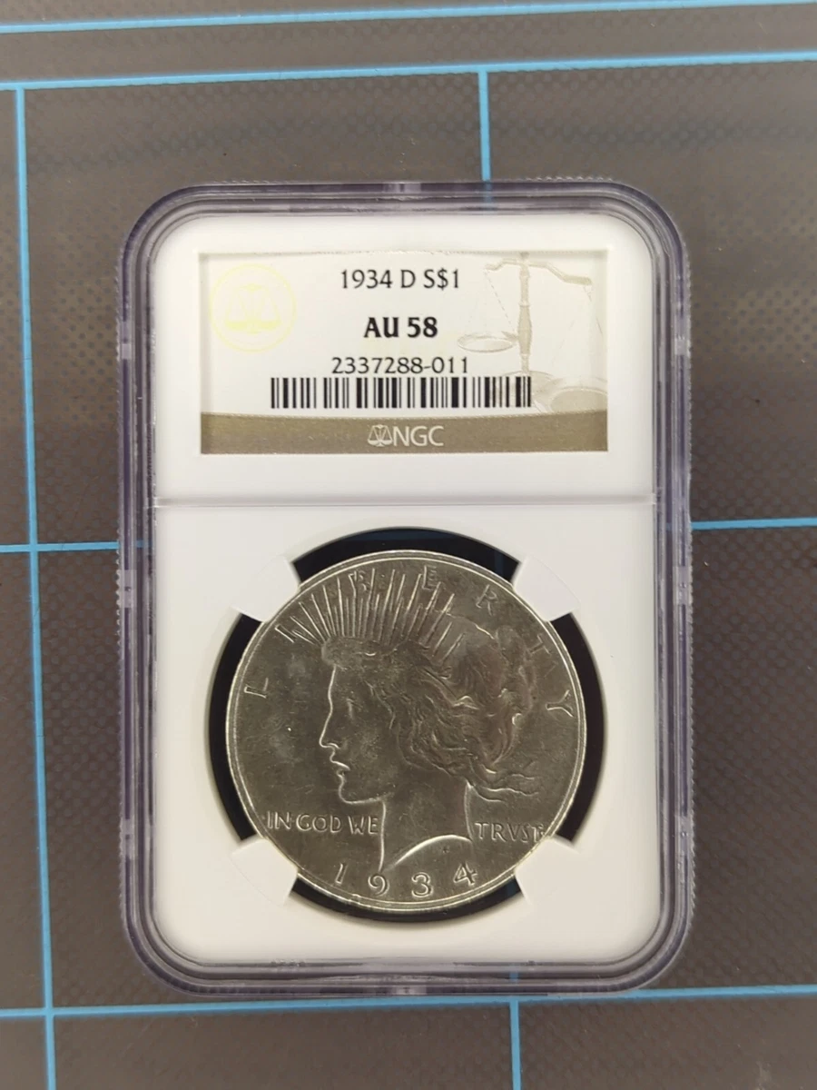 AU 58 Graded 1934 Year Peace Dollars (1921-1935) for sale | eBay AU 58 Graded 1934 Year Peace Dollars (1921-1935) for sale | eBay