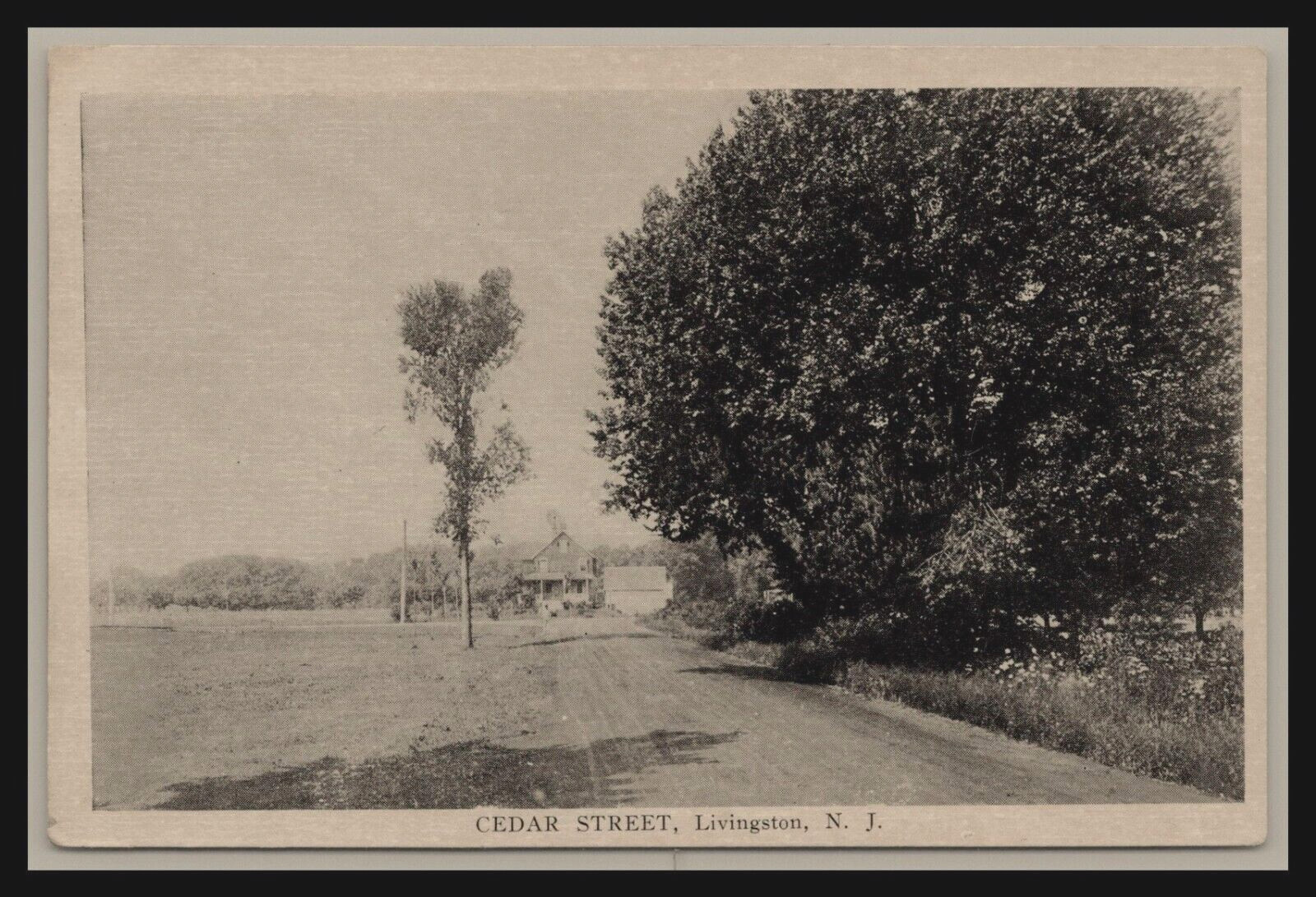 VINTAGE LIVINGSTON NEW JERSEY CEDAR STREET Rural Dirt Street SIMON REAL PHOTO