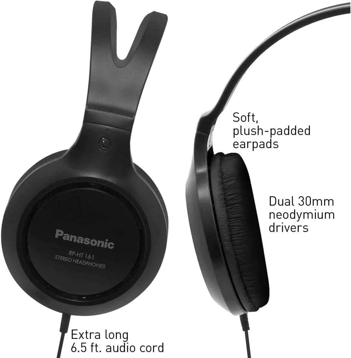 Panasonic RP-HT161-K Over the Ear Headphone - Black for sale