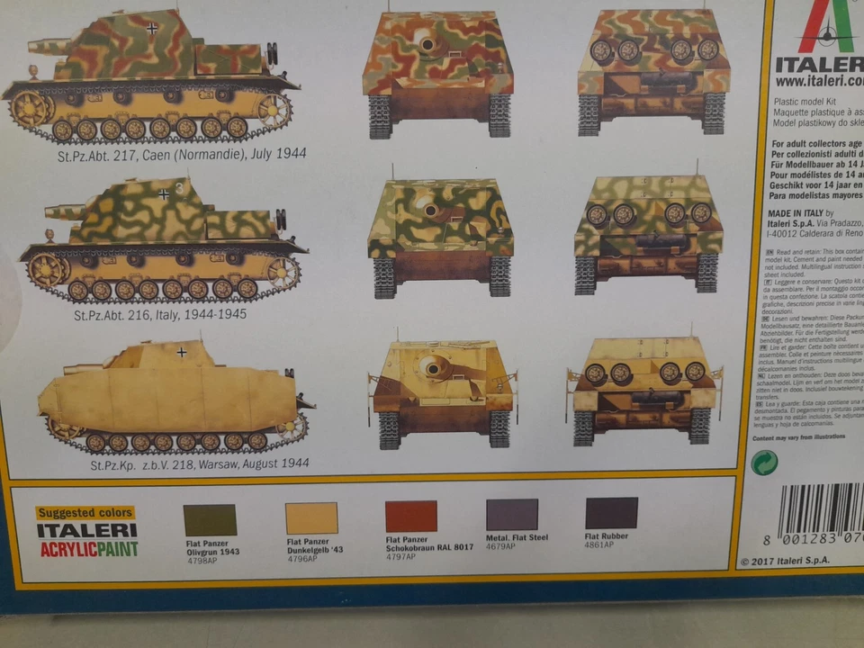 Italeri 7050 Sd. Kfz. 166 Sturmpanzer IV "Brummbar" Modelkit 1/72 - Immagine 2 di 2