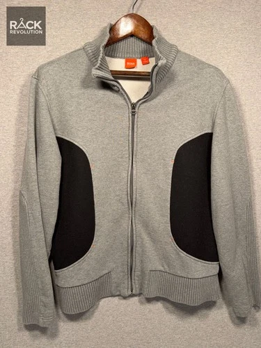 Hugo Boss Orange Label Metis Gray Full Zip Track Jacket Sweatshirt Mens Size M image 2