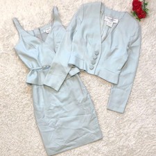 Christian Dior Set Up Dress Jacket 40 Light Blue Excellent Condition