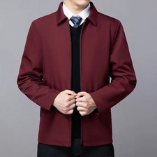 Smart Casual Autumn Winter New Men Thin Jackets Solid Lapel Zipper Pockets