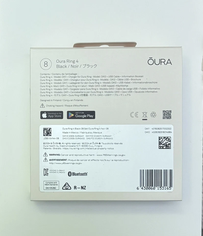 Oura Ring 4 BLACK Size 8 Activity Tracker - NEW - Image 2 of 3