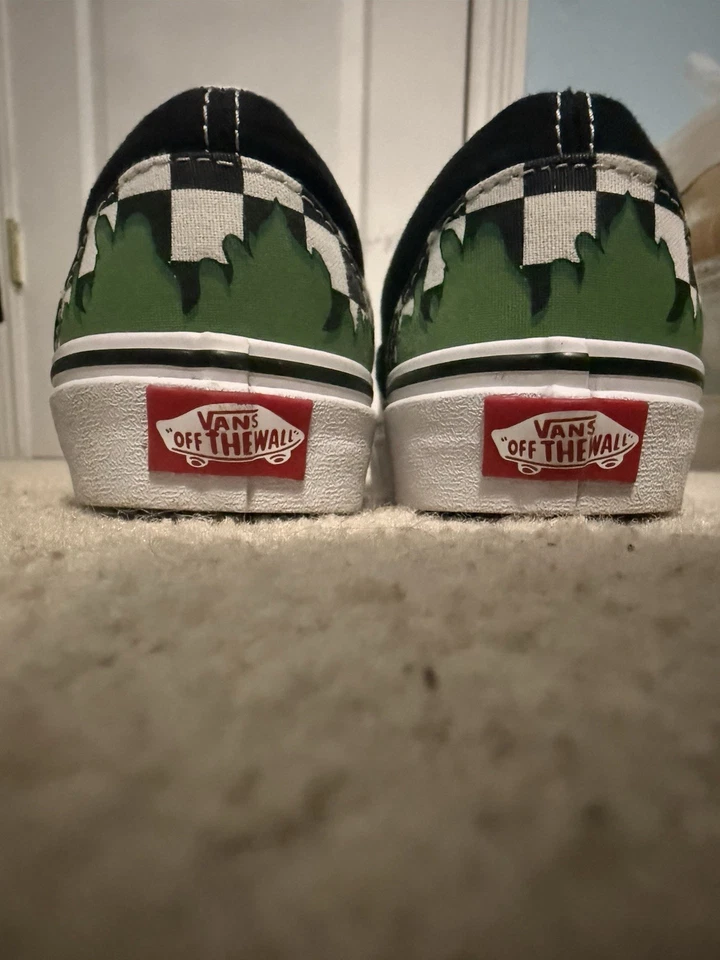 Zapato sin cordones Vans Kids X-Marvel Hulk Toes a cuadros talla 4 Foto 3 de 4