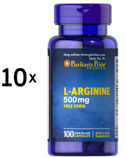 10 x Puritans Pride L-Arginine, 500mg - 100 caps (94,95 EUR/kg)