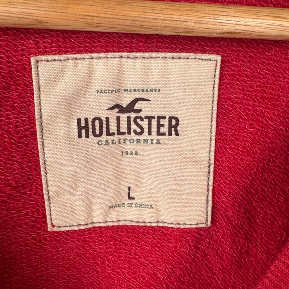 Sudadera para mujer Y2K Hollister roja con logotipo de lentejuelas talla grande pulóver Y2K años 2000 Foto 2 de 4