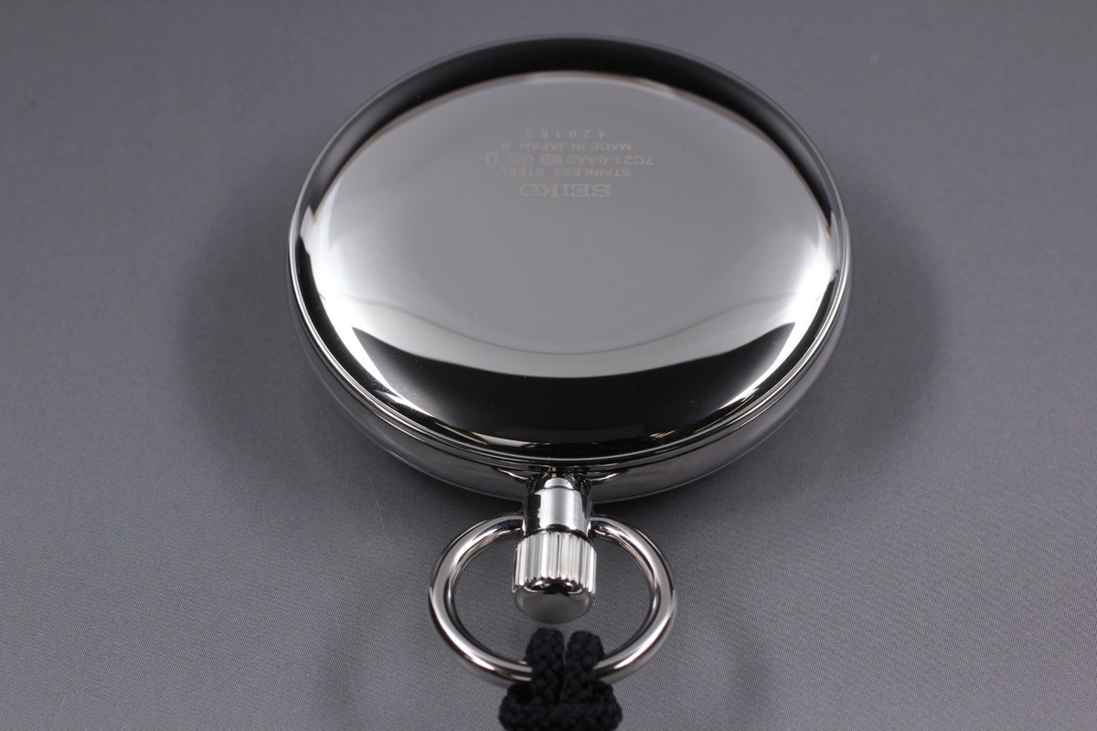 Vintage 1994 N MINT Seiko Pocket Watch Railway 7C21-0AA0 Steel