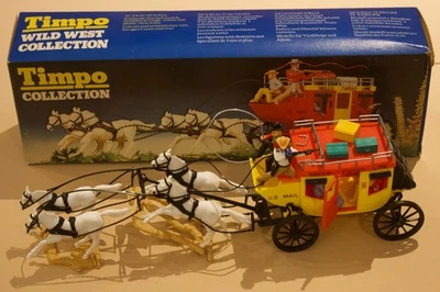 timpo toy Soldiers wild west rare wells fargo stage coach 4th series cowboys - image 1 of 4