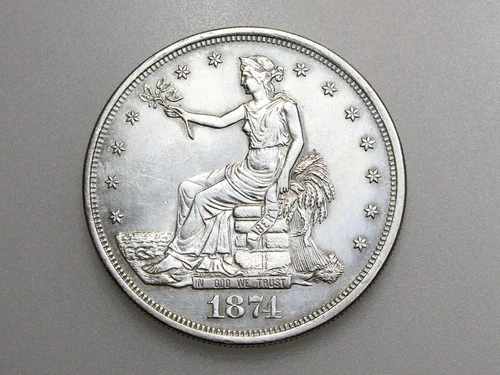 1874-S $1 TRADE SILVER ONE DOLLAR
