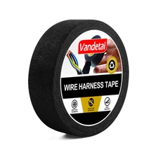 Wiring Harness Tape High Temp Self-Adhesive Fabric Tape 1 Inch x 50 FT for Autom