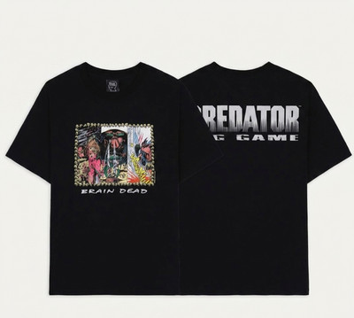 BRAIN Tシャツ Brain Dead x Predator Big Game Graphic T-Shirt - Black Streetwear