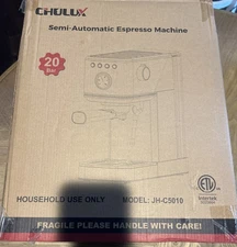 CHULUX Slim Espresso Machine 20 Bar Pump w/ Milk Frother Steam Wand - Silver