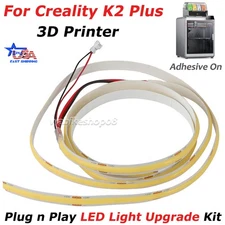 For Creality K2 Plus 3D Printer White LED Light Upgrade Kit Adhesive On w/ Plug