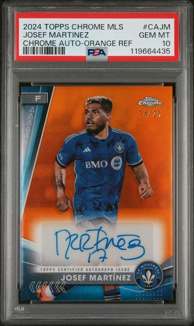 2024 TOPPS CHROME MLS CHROME AUTOGRAPHS CAJM JOSEF MARTINEZ ORANGE REFRACTOR
