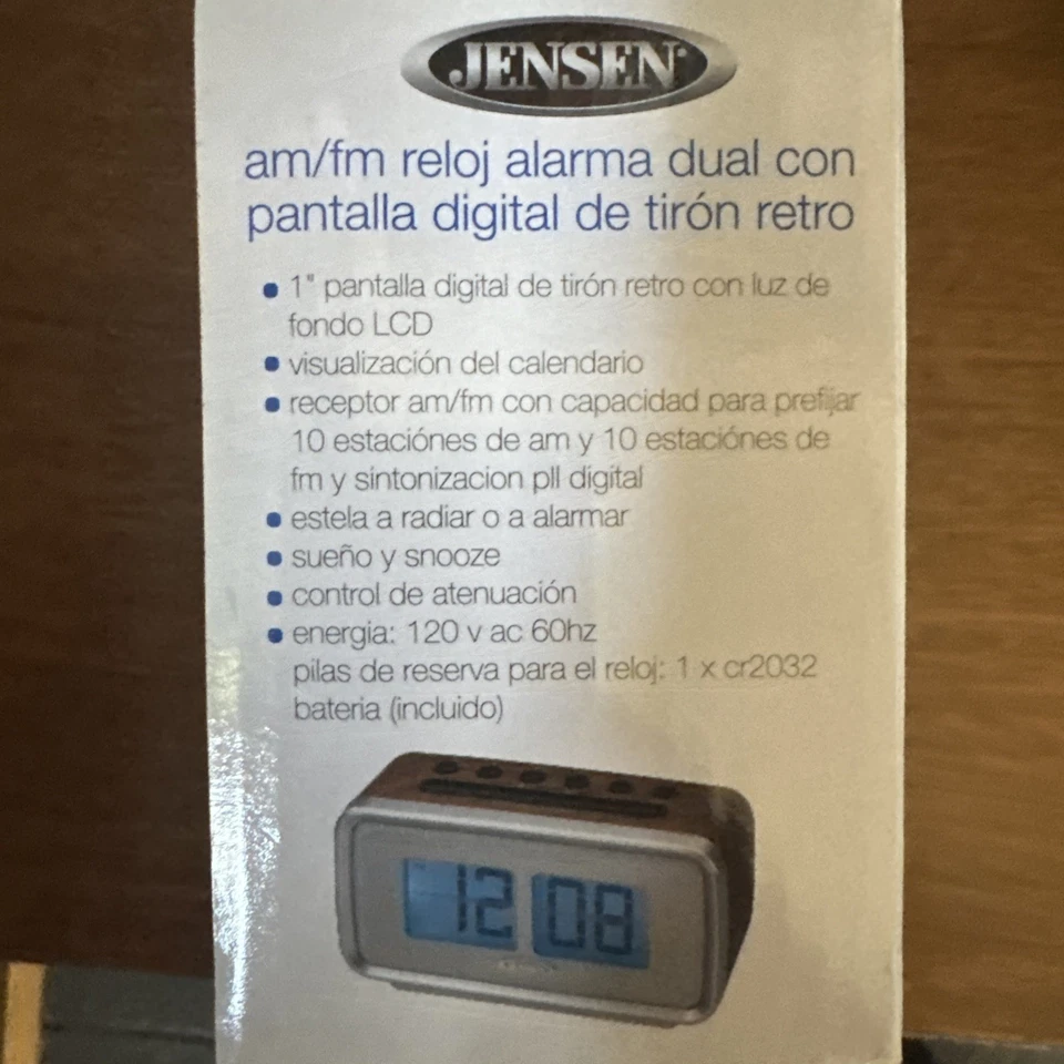 Jensen JCR-232 Clock Alarm Radio Brown (New) - Image 4 of 4