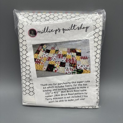 Millie P s   mini Brick Road Farm To Table  table Runner Quilt Kit 12 1/2  X 14