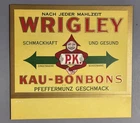 1921 ORIGINAL STORE DISPLAY CARD WRIGLEY PEPPERMINT CHEWING GUM, GERMAN