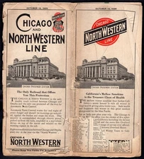 USA 1929 Chicago and North Western Line Railroad Timetable