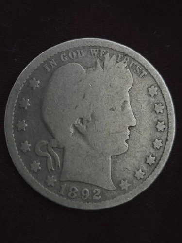 1892 Barber Silver Quarter - First Year of Issue - 90% Silver - Nice Type Coin