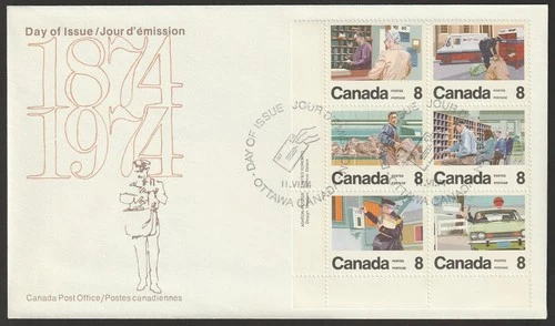 Canada #639a, Letter Carrier Service, LL PB, Official First Day Cover, FDC 1974