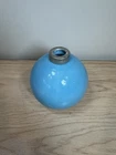 Antique Round Blue Milk Glass Lightning Rod Ball BMG With Caps