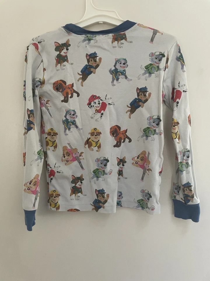 Pottery Barn Kids Paw Patrol Boys Chase Marshall Skye 100% Cotton PJ Top White 6 - Image 4 of 4