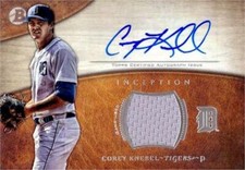 Corey Knebel autographed baseball card game worn patch relic 2014 Topps #ARCK