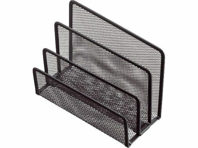 Helit Briefständer Metall 3 Fächer schwarz Briefhalter Briefkorbablage Draht