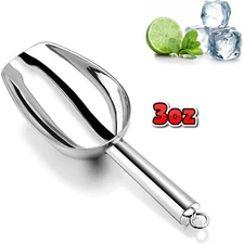3oz Stainless Steel Ice Scoop, Heavy Duty Metal Scooper for Kitchen, Party & Bar