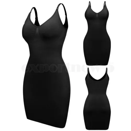 Women's Full Slip Dress Strapless Tummy Firm Control Body Shaper Slim Shapewear - Picture 21 of 33