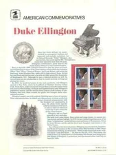 # 2211 DUKE ELLINGTON JAZZ BAND LEADER PIANO 1986 MINT Commemorative Panel CP262