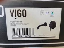 VIGO Olus Single Handle Wall Mount Bathroom Faucet in Matte Black VG05001MB