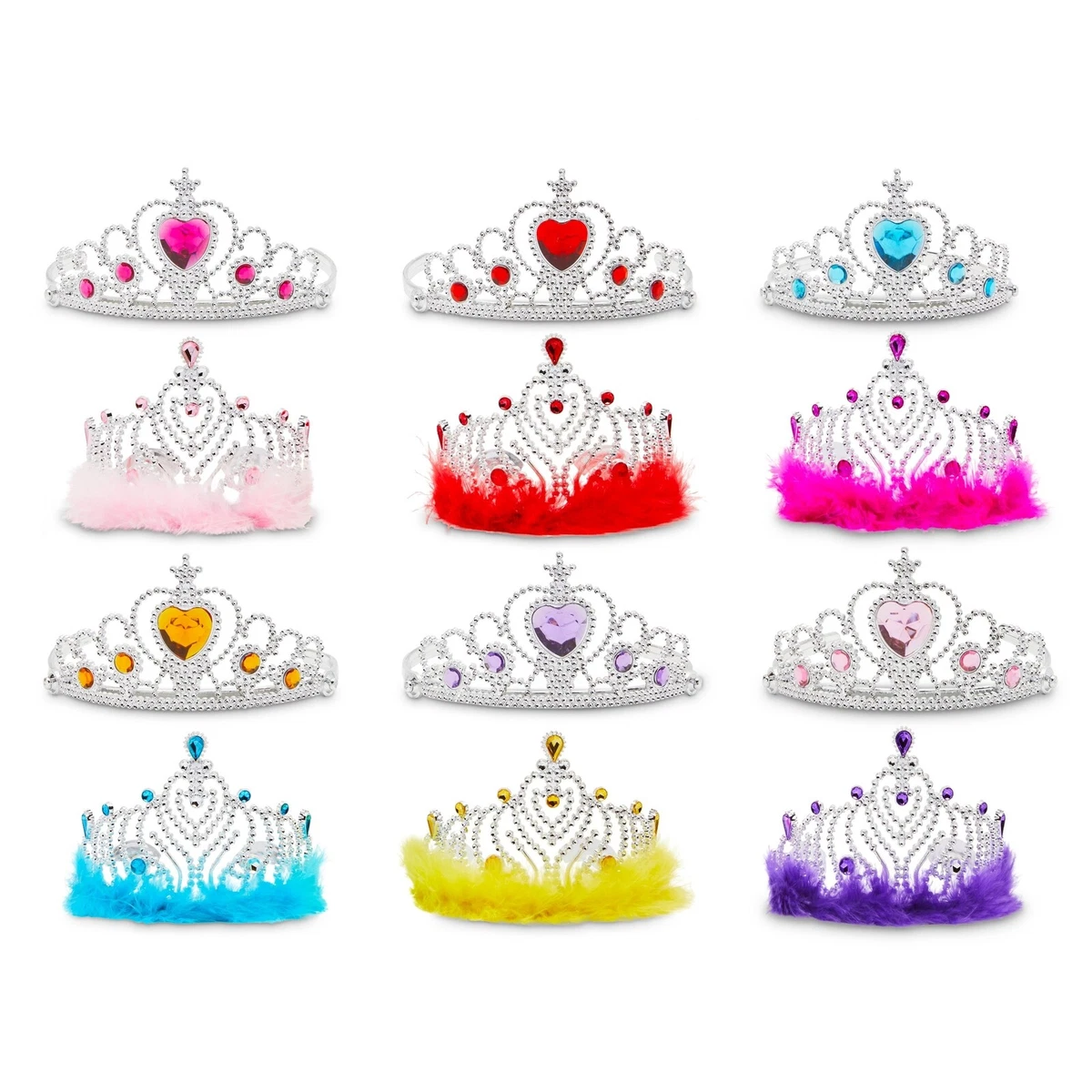 Princess Crown Set 12 Pack Tiara Party Favors for Dress Up