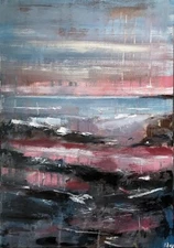 Seascape Abstract Painting Original Art Modern Acrylic Painting 16x24"